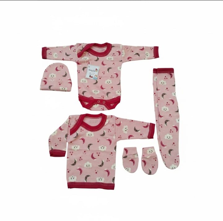 Ajuar Bebé Recién Nacida Algodón Estampado con Enterito Plush con Capucha