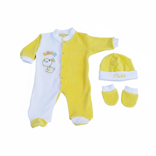 Osito plush 3 Piezas Algodón – Amarillo | Baby Babylette
